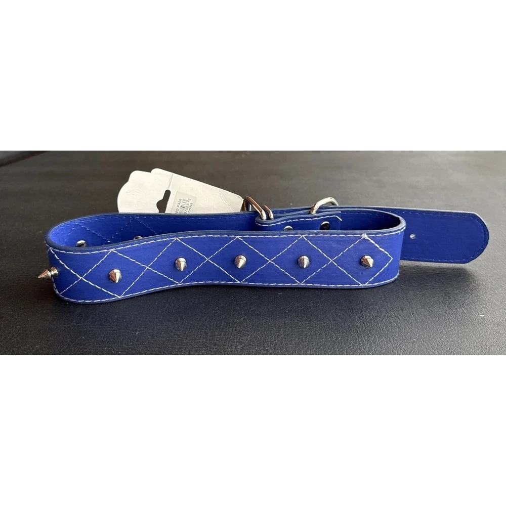 Come Blue‎ Spiked Dog Collar Large